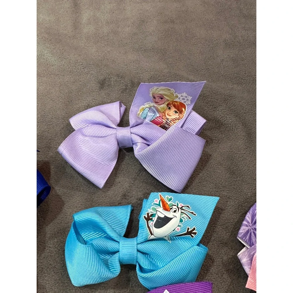 Disney Princess Frozen Hair Bow Bundle Elsa Anna Olaf Ariel Mulan Jasmine 13pc
